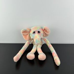 Russ Berrie Rainbow Elephant 9” Plush Stuffed Animal Hands Attach & Detach